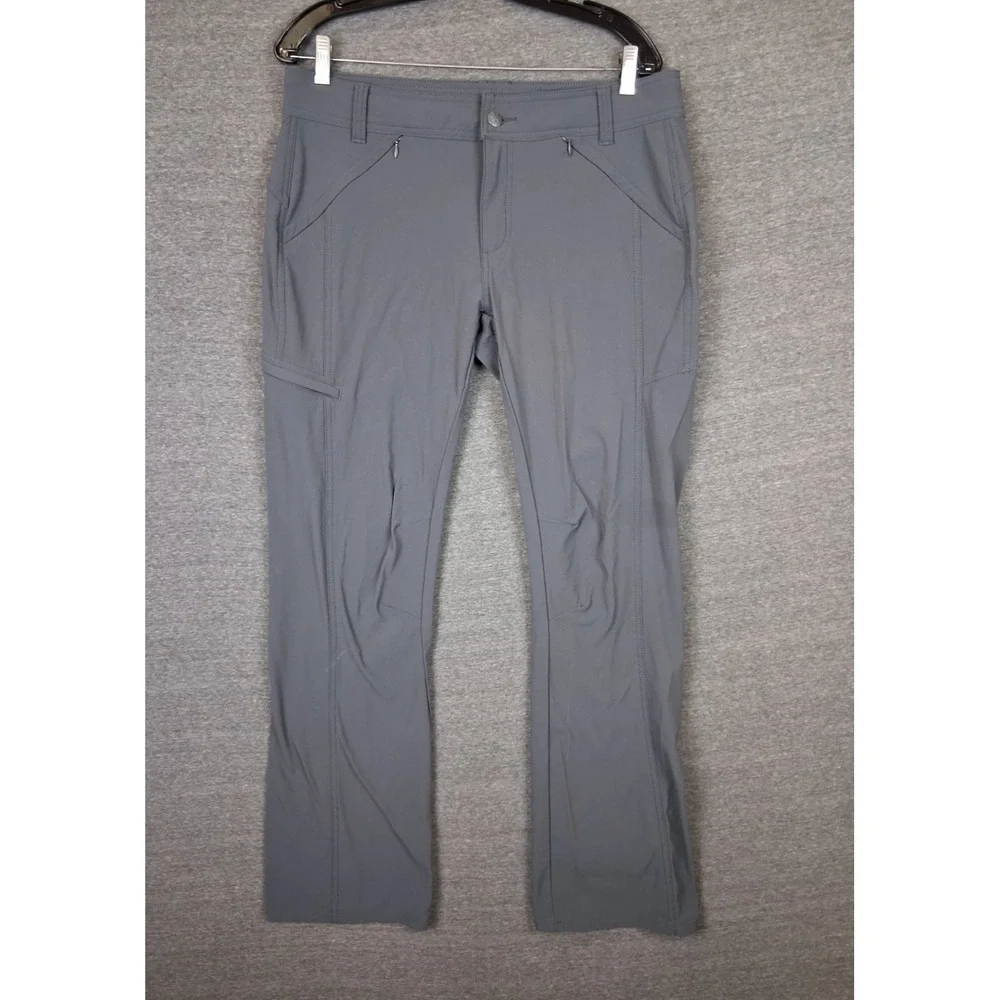 Eddie Bauer Womens Pants 12 Gray Nylon Fleece Lined Outdoor Gorp Hiking Camping